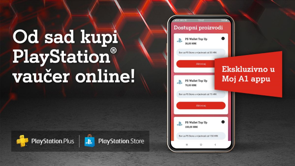 Od danas moguća kupnja digitalnih PlayStation&reg; vouchera putem Moj A1 mobilne aplikacije
