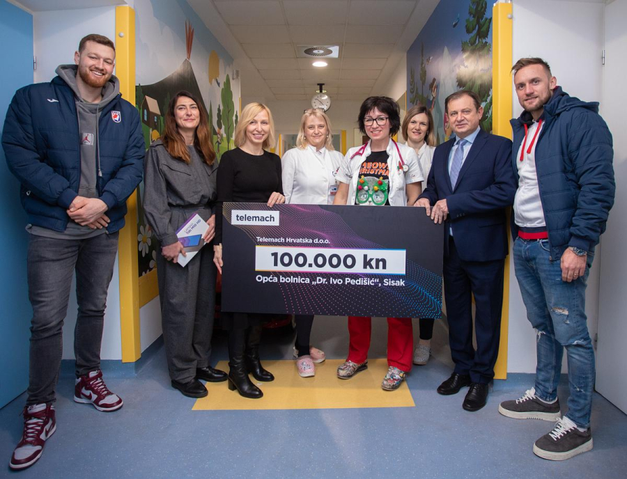 Telemach donirao 100 tisuća kuna Odjelu pedijatrije sisačke bolnice