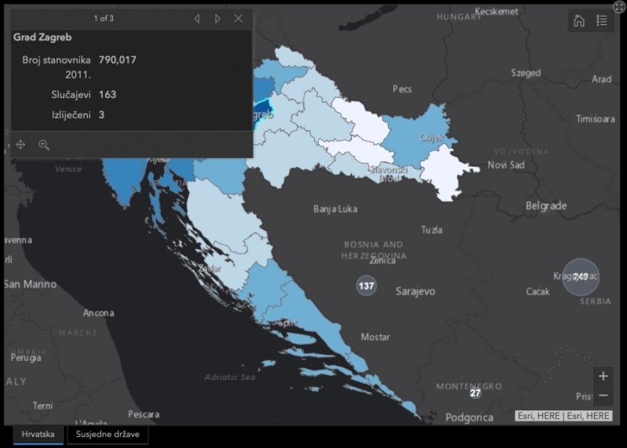 Interaktivna karta praćenja zaraze COVID-19