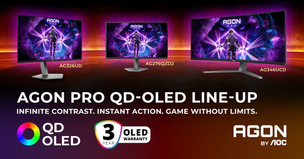 AGON by AOC predstavlja QD-OLED monitore, koji redefiniraju gaming vrhunskom brzinom, kontrastom i precizno&scaron;ću boja.