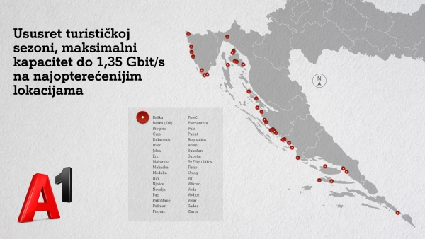 A1 Hrvatska povećala kapacitete i omogućila mobilno surfanje do 1.35 Gbit/s