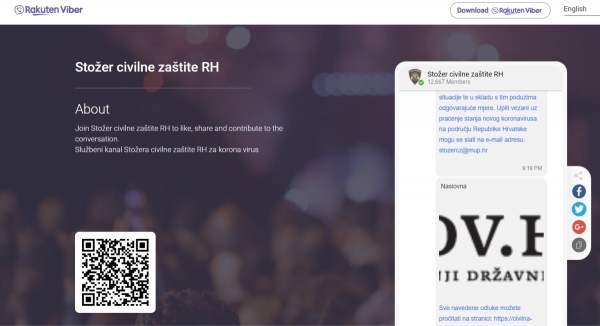 Stožer civilne za&scaron;tite pokreće informativni Community o korona virusu na Viberu
